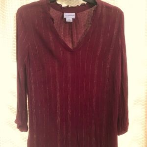 Long sleeved wine blouse